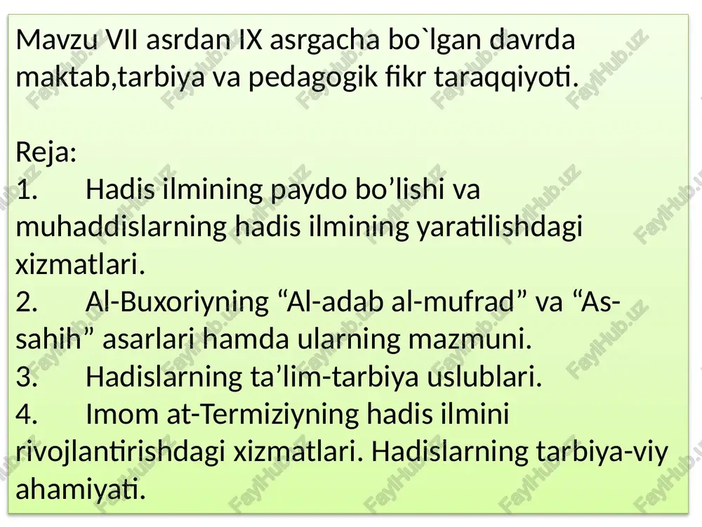 vii-ix asr maktab tarbiyasi — PPTX