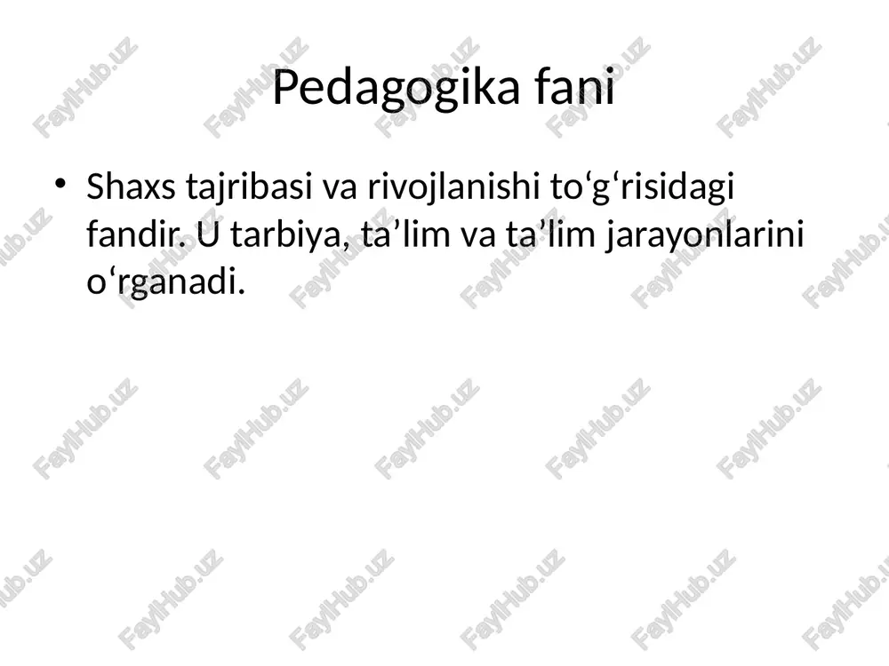 pedagogika fani — PPTX