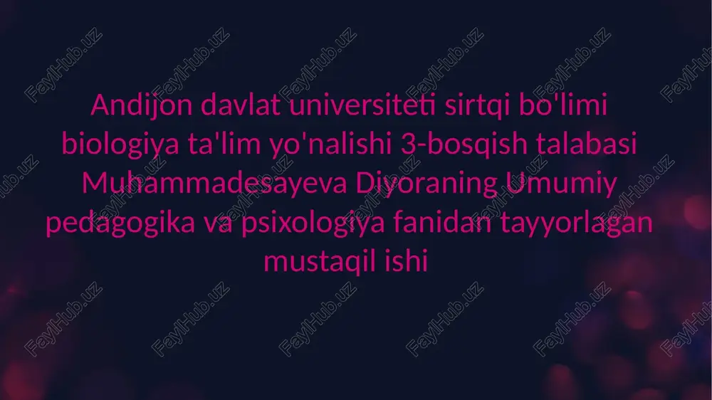 biologiya ta'lim yo'nalishi 3-bosqish — PPTX