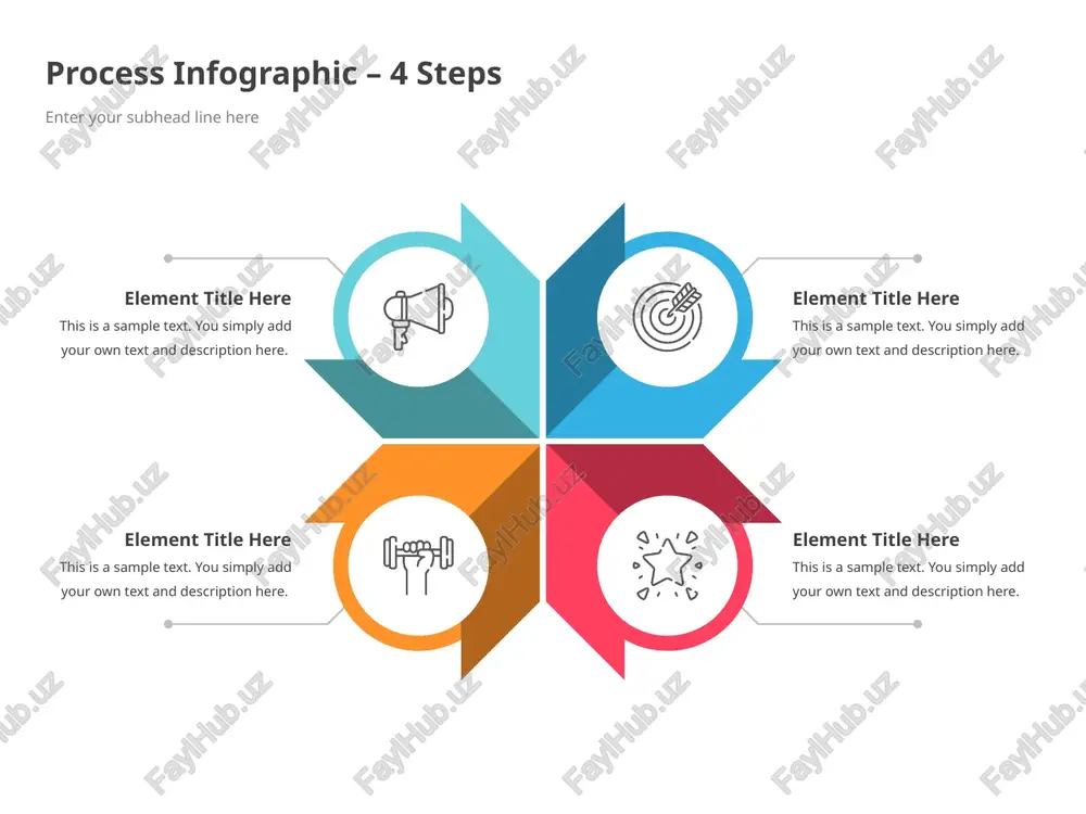 process infographic – 4 steps — PPTX