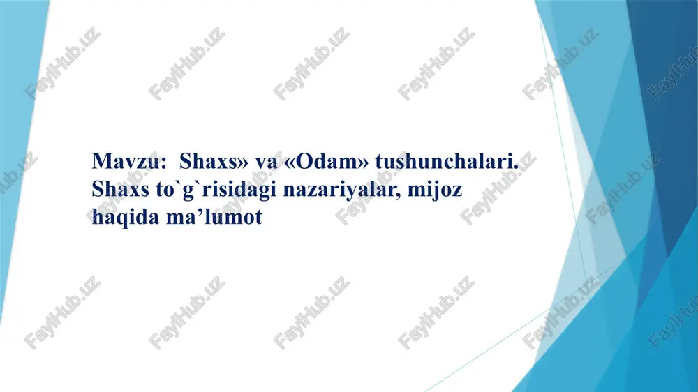 shaxs»va«odam» tushunchalari — PPTX