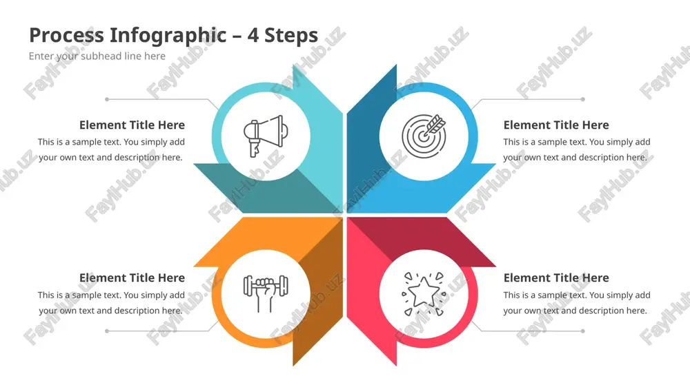 process infographic – 4 steps — PPTX