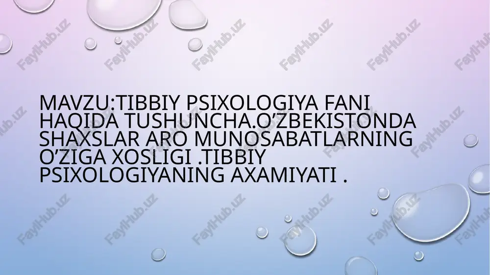 tibbiy psixologiya — PPTX