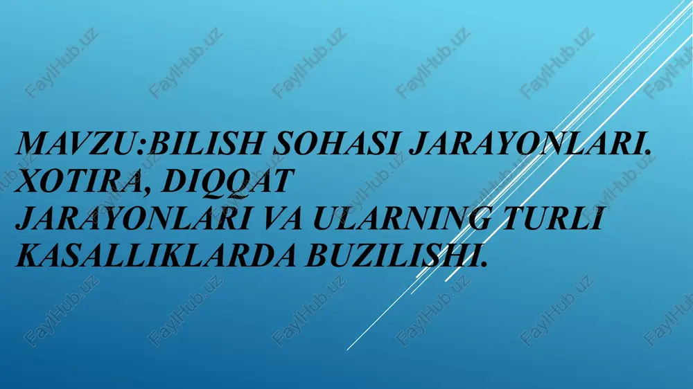 diqqatning ruhiy faoliyati — PPTX