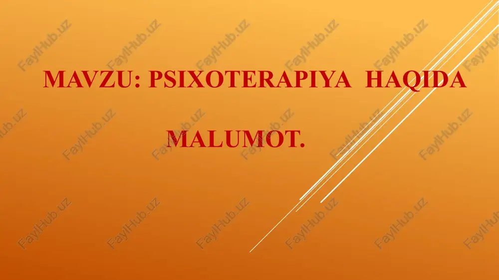 psixoterapiya — PPTX