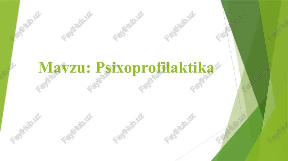 psixoprofilaktika — PPTX