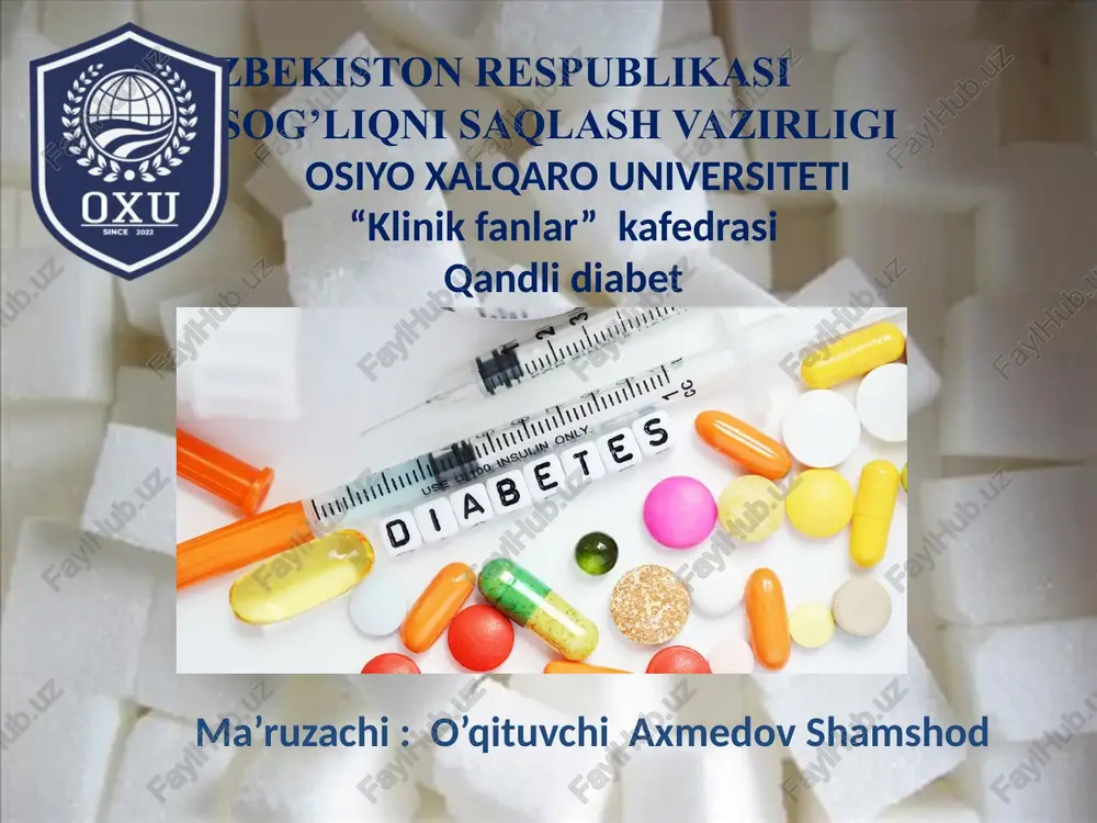 qandli diabet — PPT