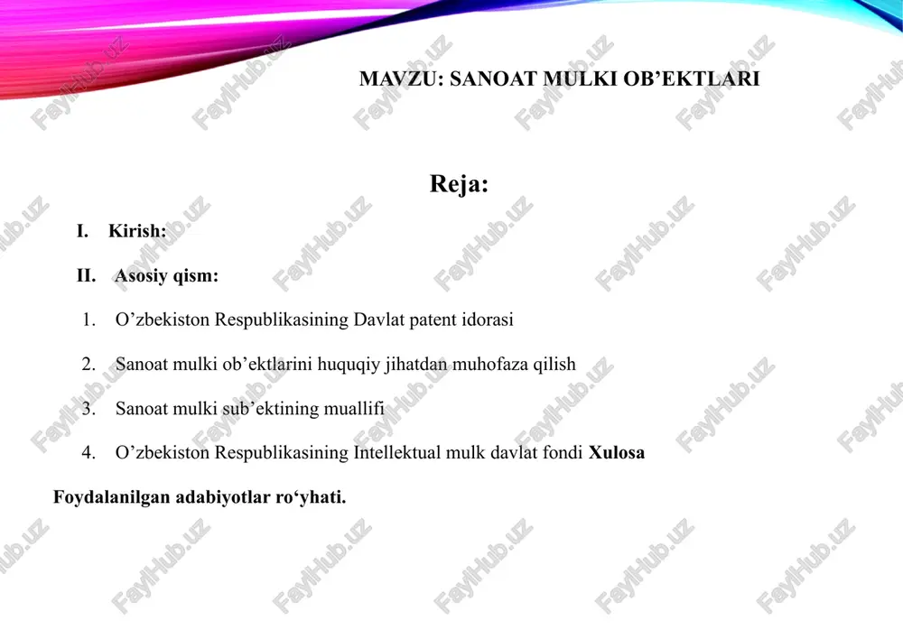 sanoat mulki ob'ektlari — PPTX