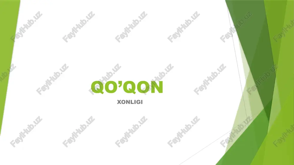 qo‘qonxonligi — PPTX