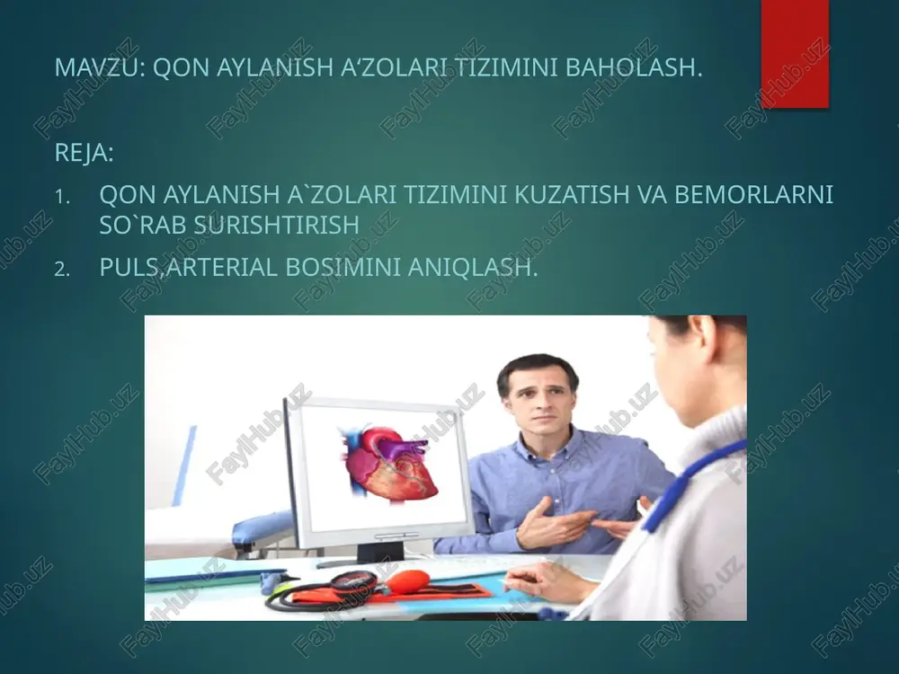 qon aylanisha‘zolaritizimini baholash — PPTX