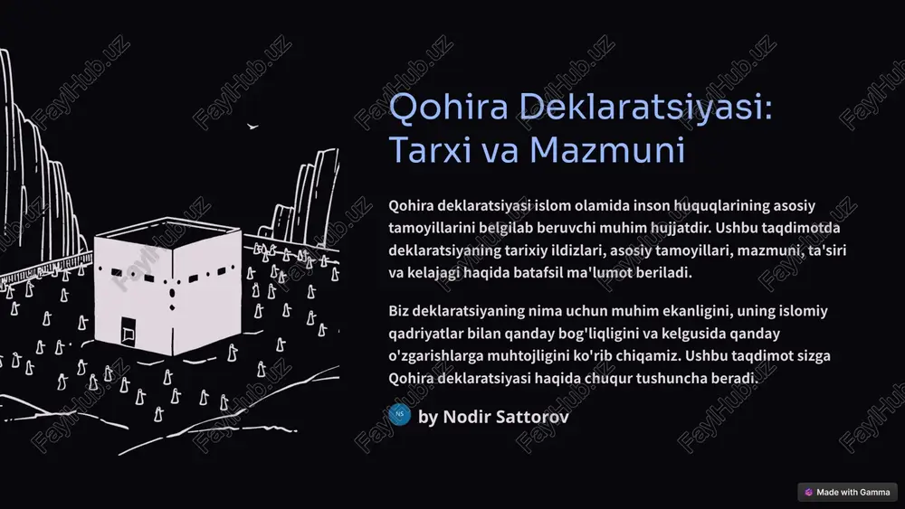 qohira deklaratsiyasi: tarxi va mazmuni — PPTX