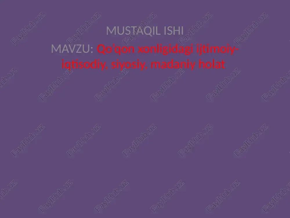 mustaqilishi — PPTX