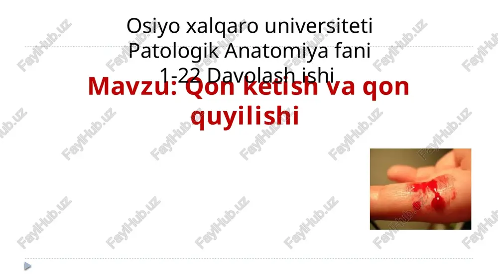 qonketish va qon quyilishi — PPTX