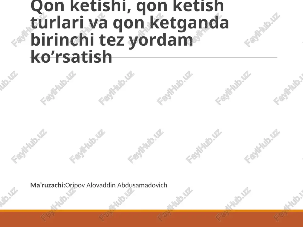 qon ketishi — PPT