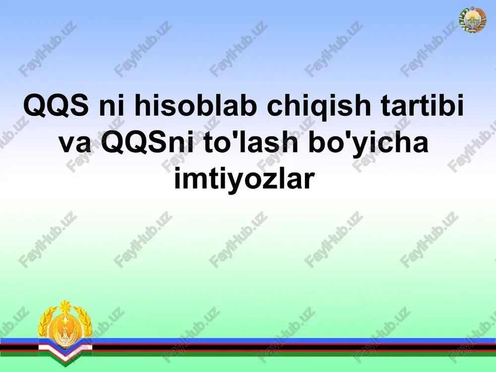 qo’shilgan qiymat solig’i — PPTX