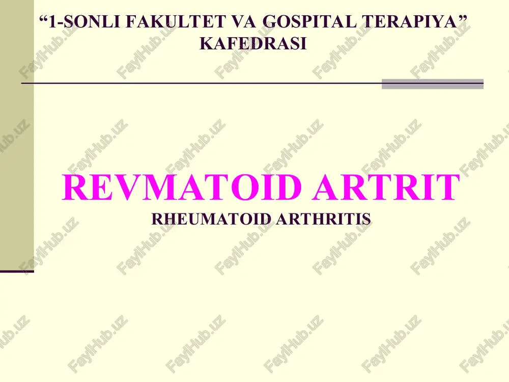 revmatoid artrit — PPT