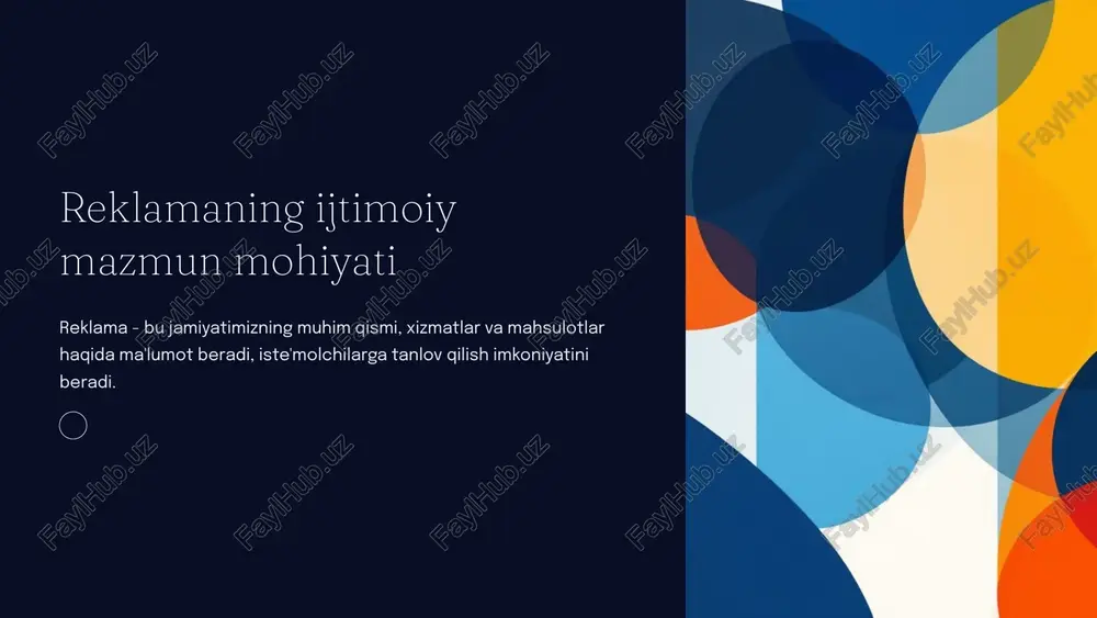 reklama va uning jamiyatga ta'siri — PPTX