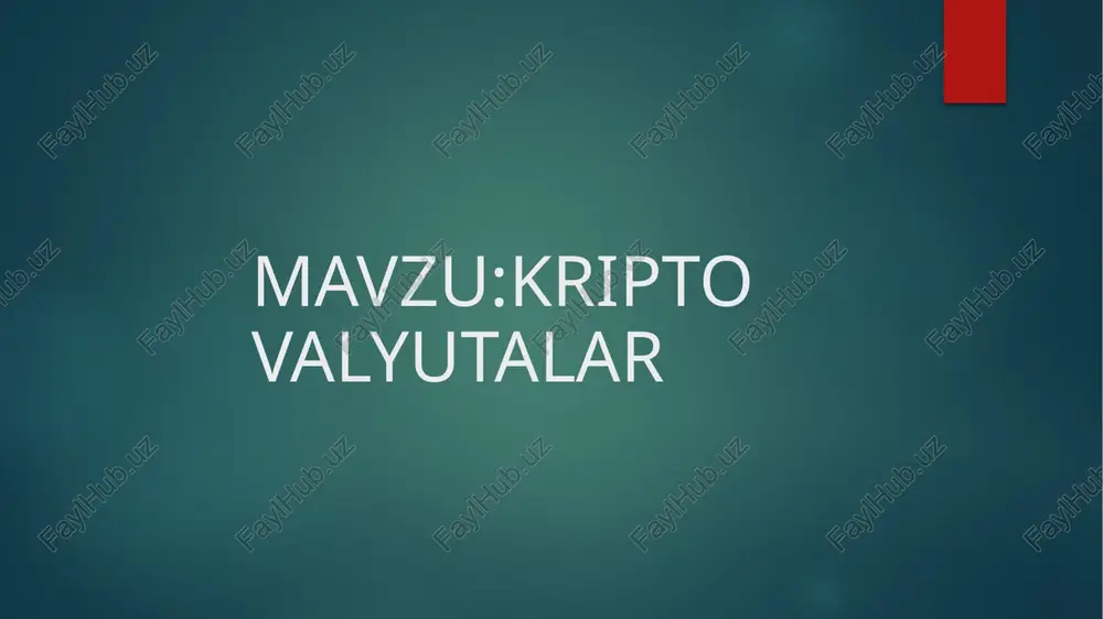 kripto valyutalar — PPTX