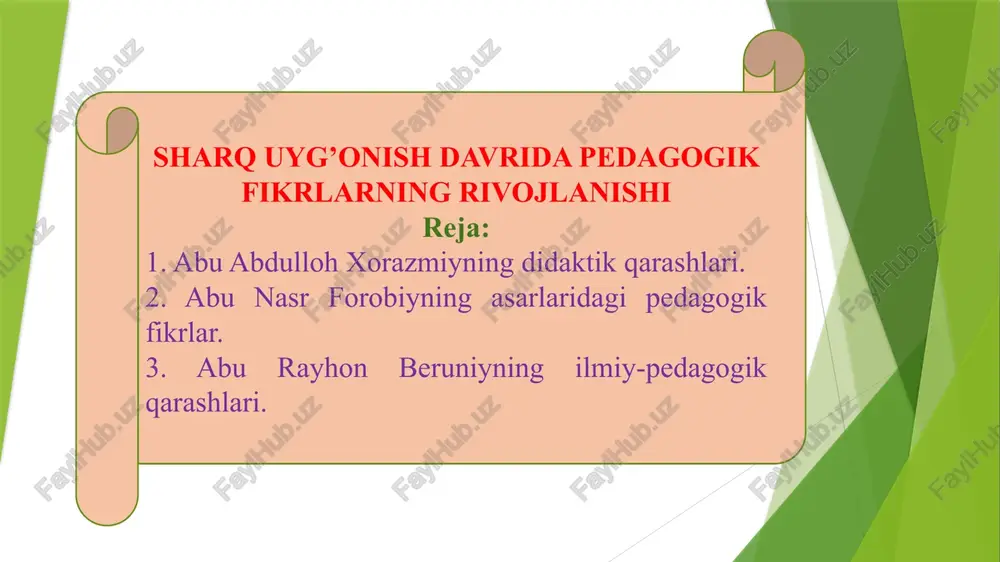 abuabdulloh xorazmiyning didaktik qarashlari — PPTX