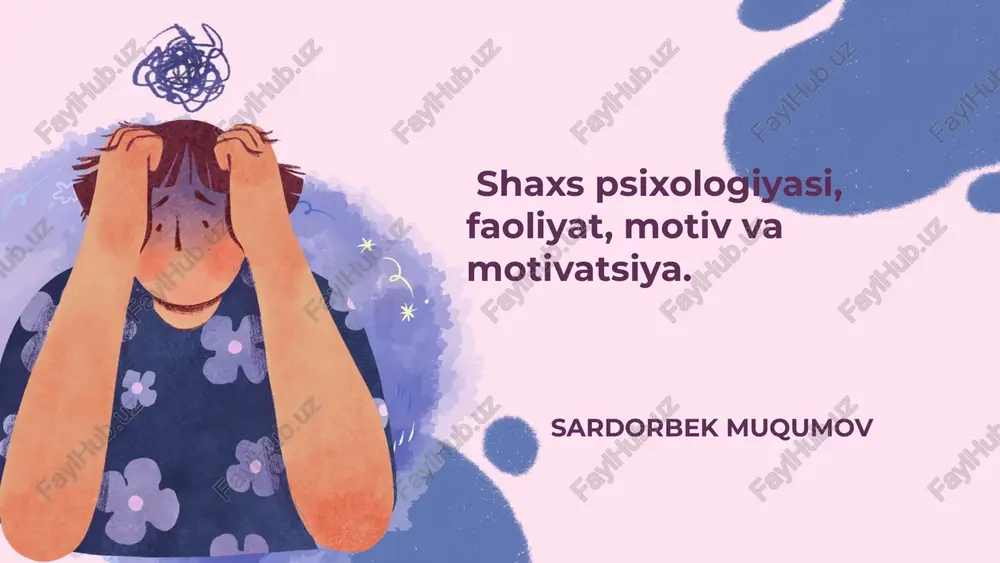 faoliyatning asosiy tushunchalari — PPTX