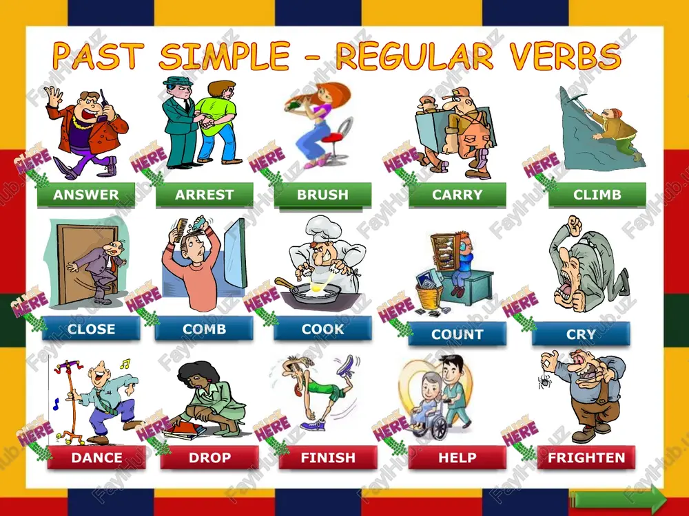 past simple - regular verbs — PPT