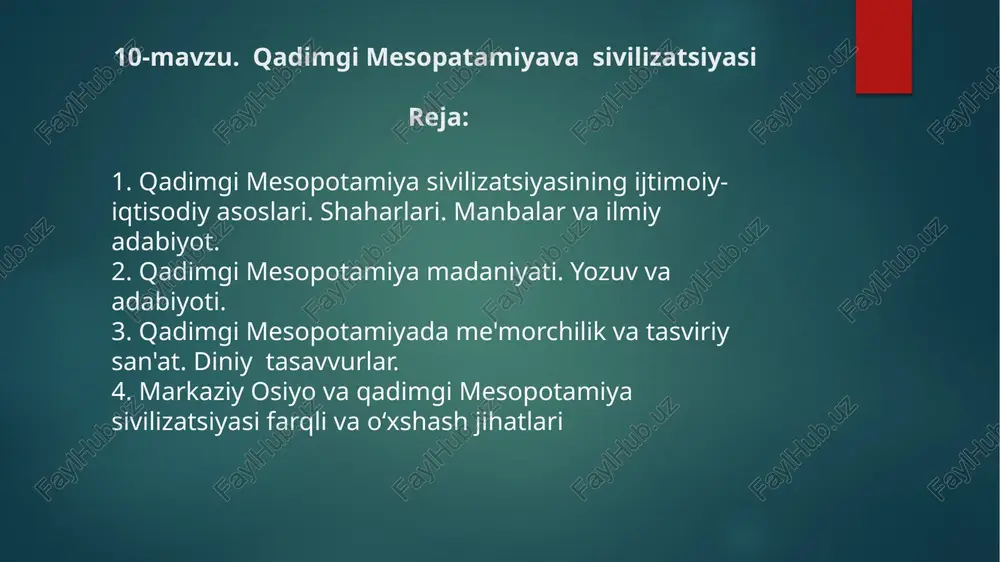 qadimgi mesopatamiyavasivilizatsiyasi — PPTX