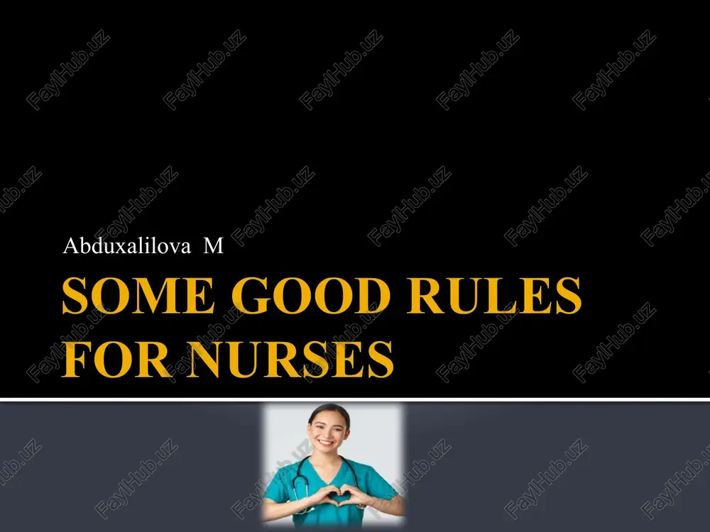 some good rules for nurses — PPTX