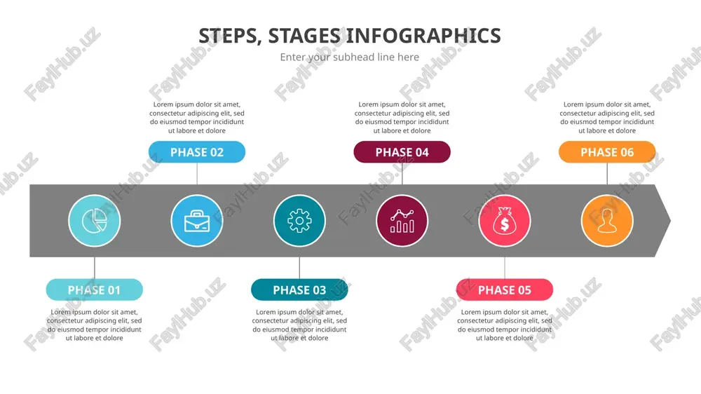steps, stages infographics — PPTX