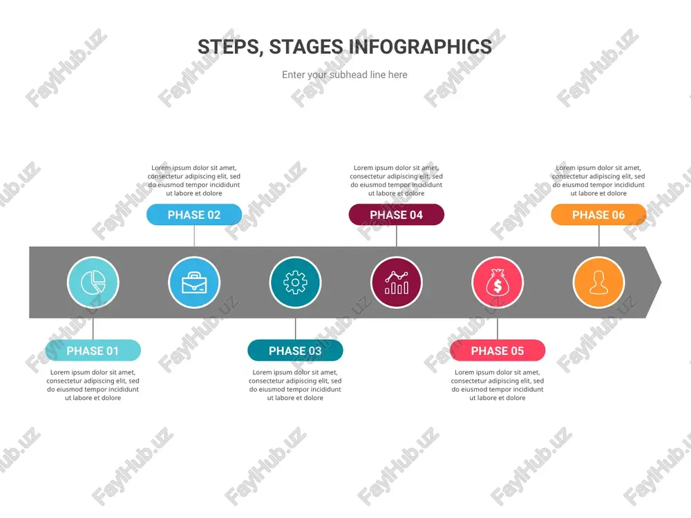 steps, stages infographics — PPTX