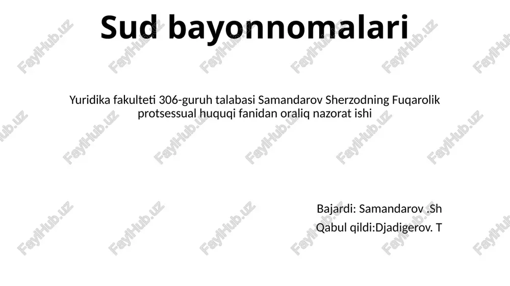 sud bayonnomalari — PPTX