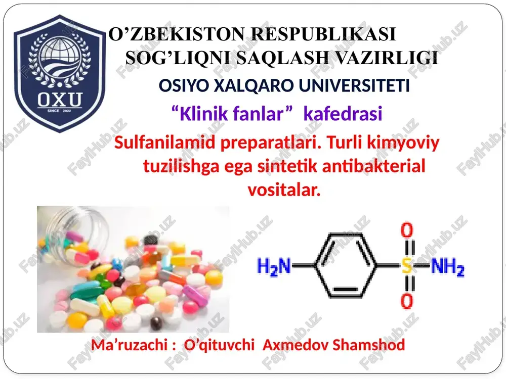 sulfanilamidpreparatlari — PPTX
