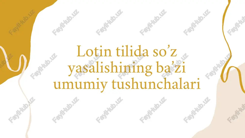 lotin tilida so'z yasalishining ba'zi umumiy tushunchalari — PDF