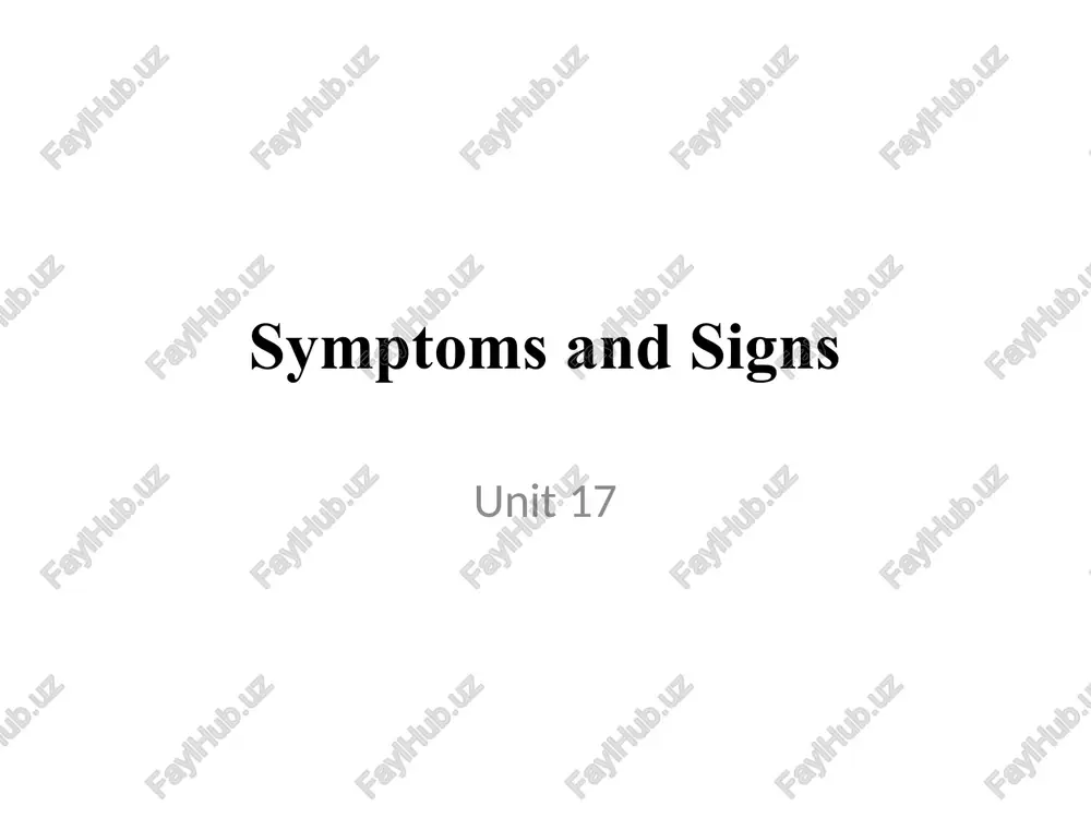 symptoms and signs — PPTX