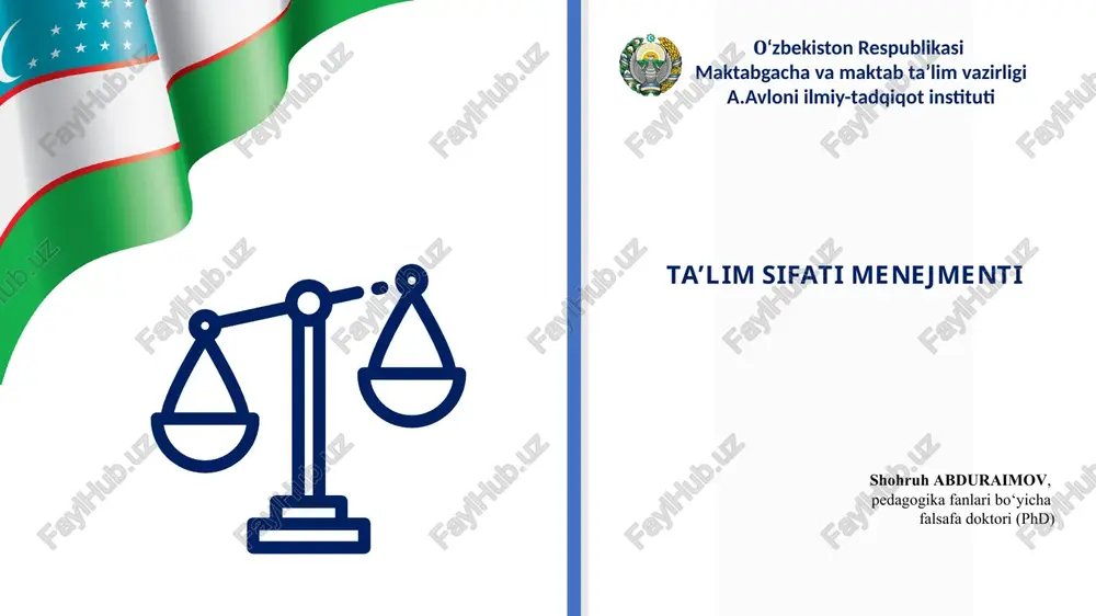 ta’lim sifati tushunchasi — PPTX