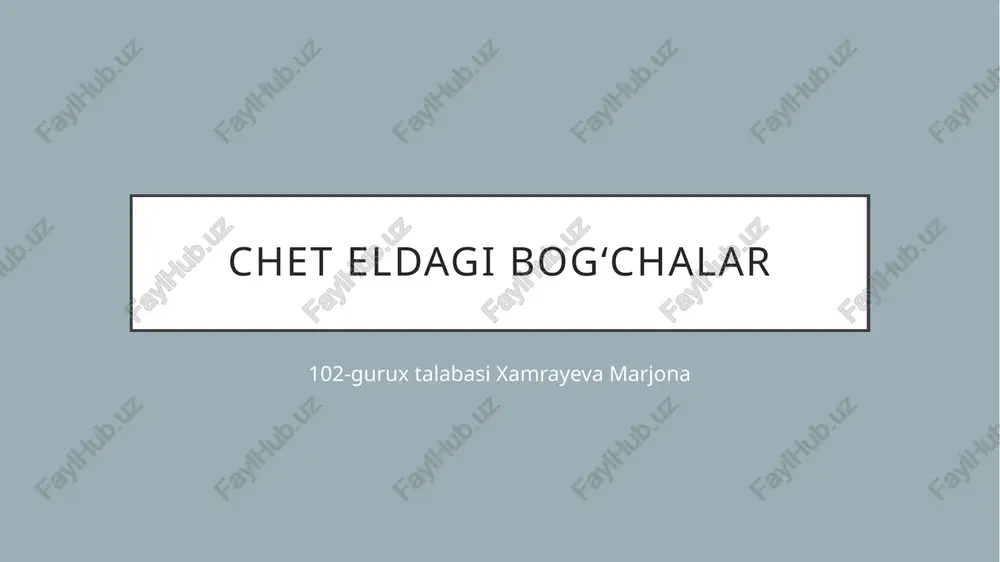 bolalar bogʻchasi — PPTX