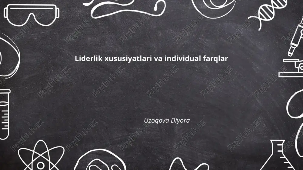 liderlikning asosi va nazariyalari — PPTX