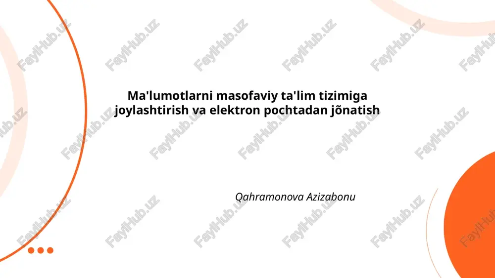 masofaviy ta'lim tizimlarining arxitekturasi — PPTX