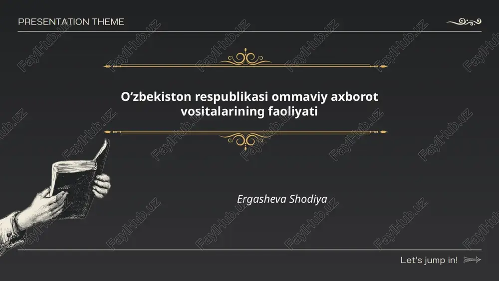 oʻzbekiston respublikasi ommaviy axborot vositalarining faoliyati — PPTX