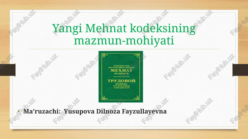 yangi mehnat kodeksi — PPT