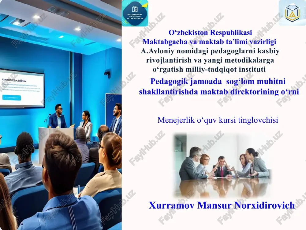 o‘zbekiston respublikasi maktabgacha va maktab ta’limi vazirligi — PPTX