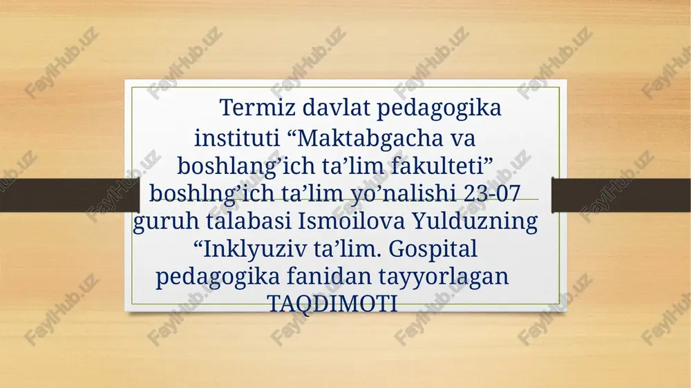 inklyuziv ta’lim — PPT