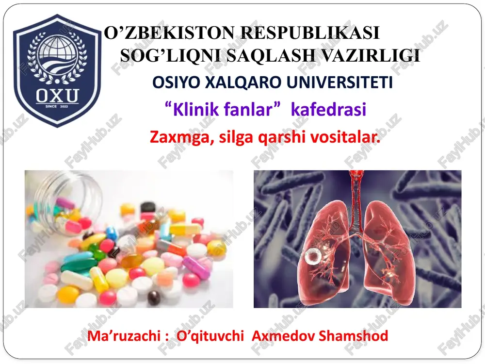 silgaqarshi moddalarning tasnifi — PPTX