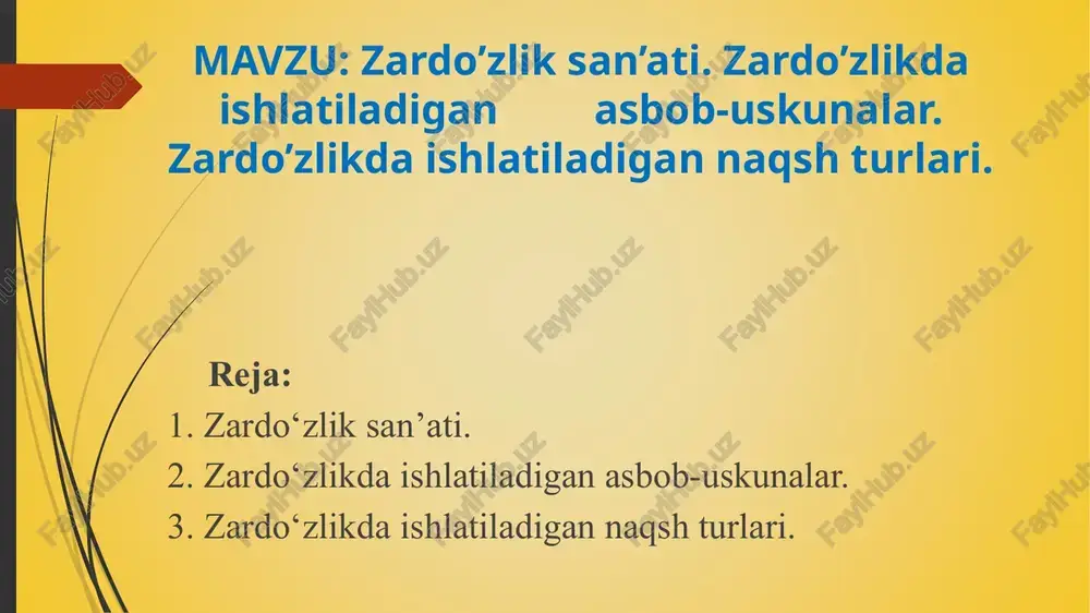 zardo’zlik san’ati — PPT