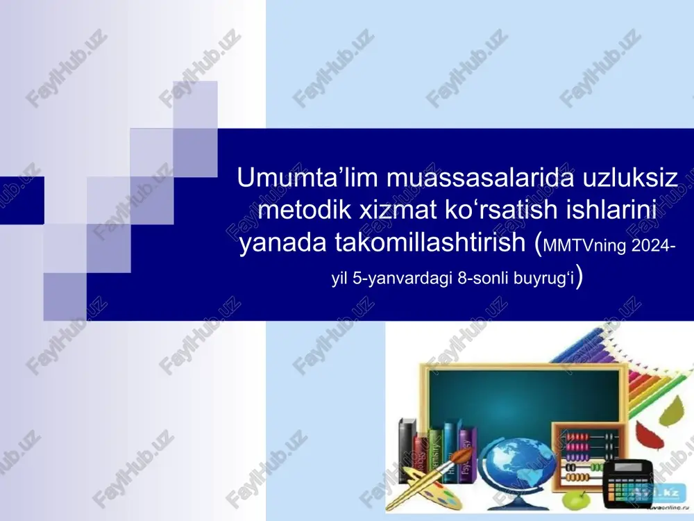metodik xizmatlar tashkil qilish — PPT