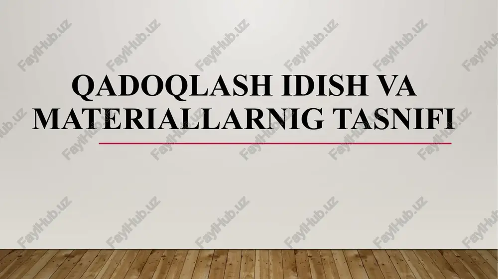 qadoqlashidishva materiallari — PPTX