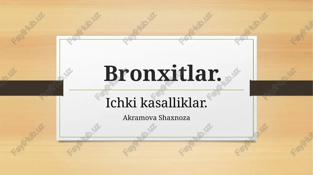 bronxit — PPTX