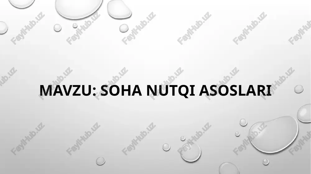 soha nutqi asoslari — PPTX