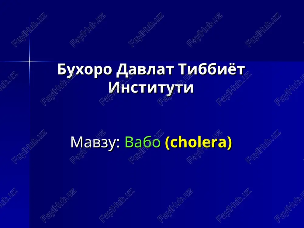 vabo (cholera) — PPT