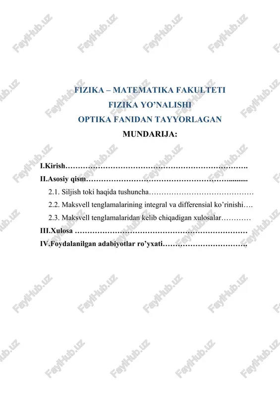 optika fanidan tayyorlagan — DOCX