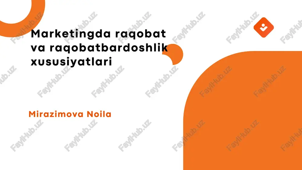 raqobatning xususiyatlari — PDF